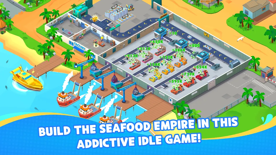 Seafood Inc - Tycoon, Idle (Айдл Сифуд Инк)  [МОД Unlimited Money] Screenshot 1