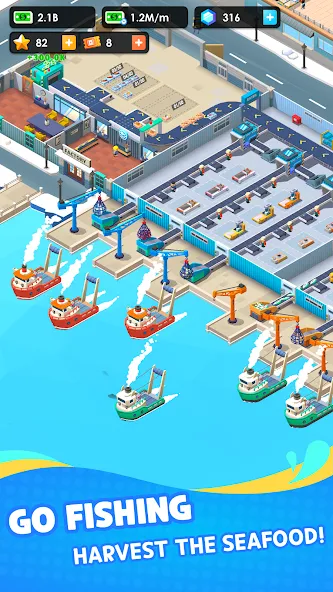 Seafood Inc - Tycoon, Idle (Айдл Сифуд Инк)  [МОД Unlimited Money] Screenshot 2