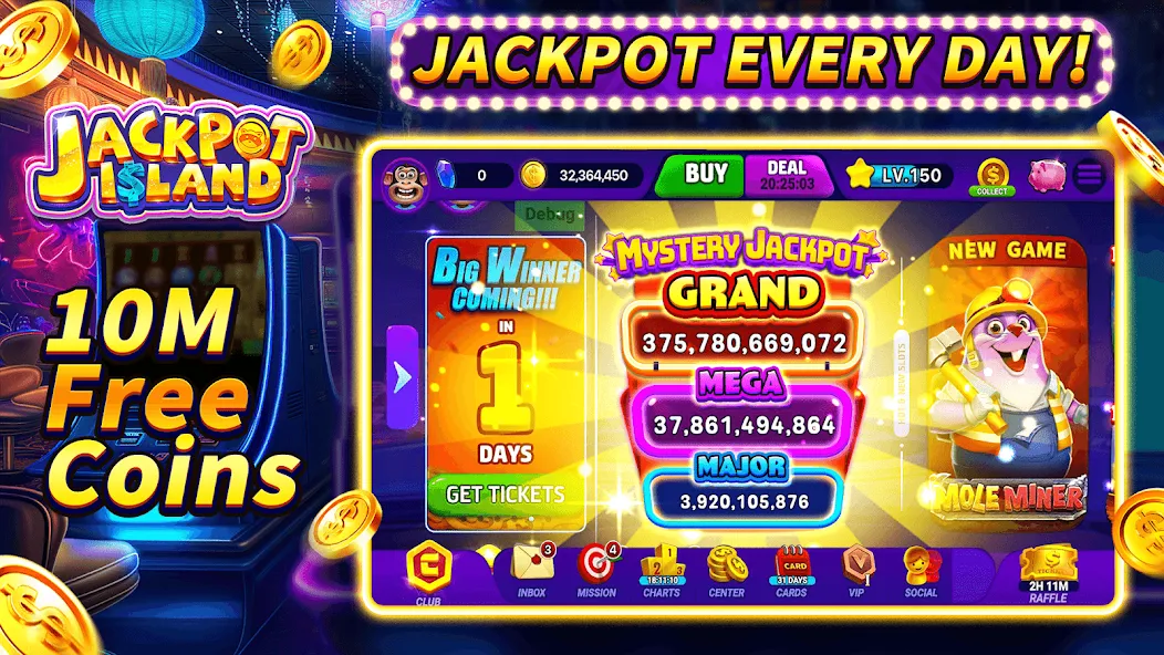 Jackpot Island - Slots Machine (Джекпот Айленд)  [МОД Меню] Screenshot 1