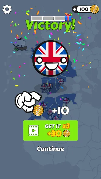 Country Balls: World War (Кантри Болс)  [МОД Много монет] Screenshot 5