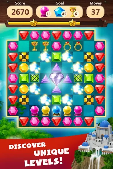 Jewels Planet - Match 3 Puzzle  [МОД Все открыто] Screenshot 3