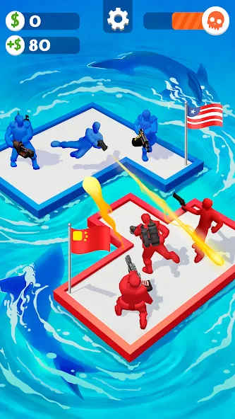 War of Rafts: Crazy Sea Battle (Война плотов)  [МОД Меню] Screenshot 2